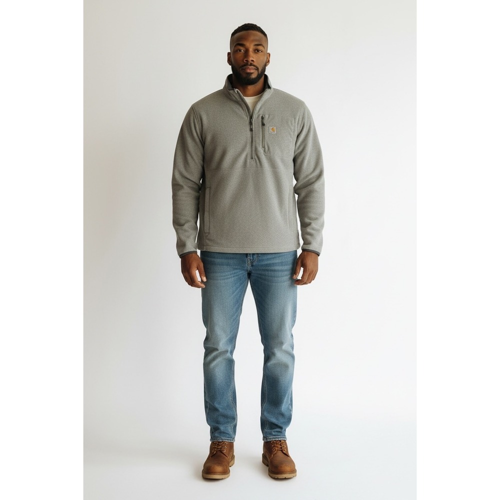 Carhartt Dalton Half-Zip Fleece Pullover Mens XL Gray GUC Textured 103831-265